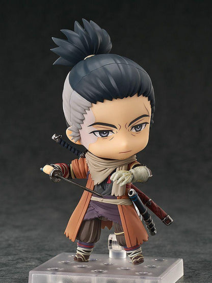 Sekiro Shadows Die Twice Nendoroid figure in detailed samurai attire holding a katana sword
