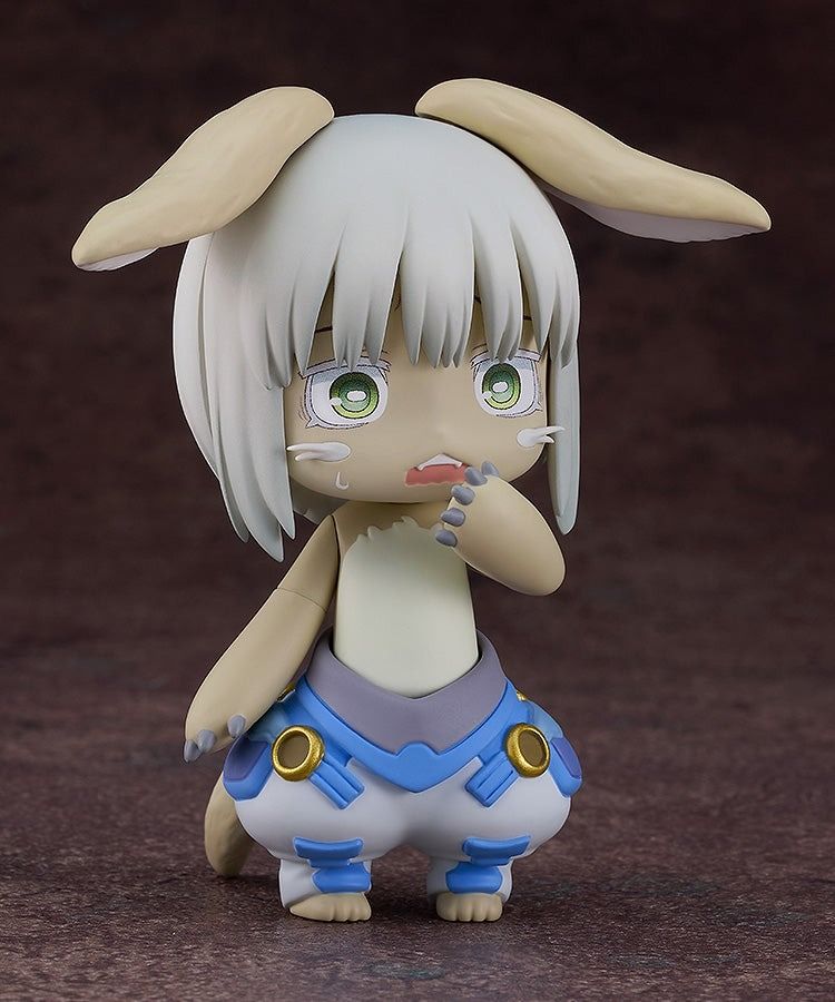 Made in Abyss Nanachi Nendoroid figure in new outfit with white fur large ears and blue and white clothing