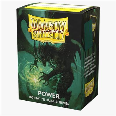 Dragon Shield - Standard Size Dual Matte Card Sleeves Metallic Green (Power) (100) - Good Games