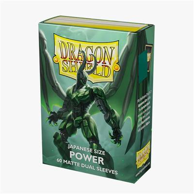 Dragon Shield - Japanese Size Dual Matte Card Sleeves Metallic Green (Power) (60) - Good Games