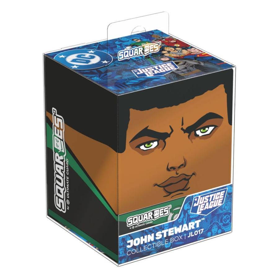 Squar Bes collectible box featuring the face of John Stewart (Green Lantern) and Justice League branding