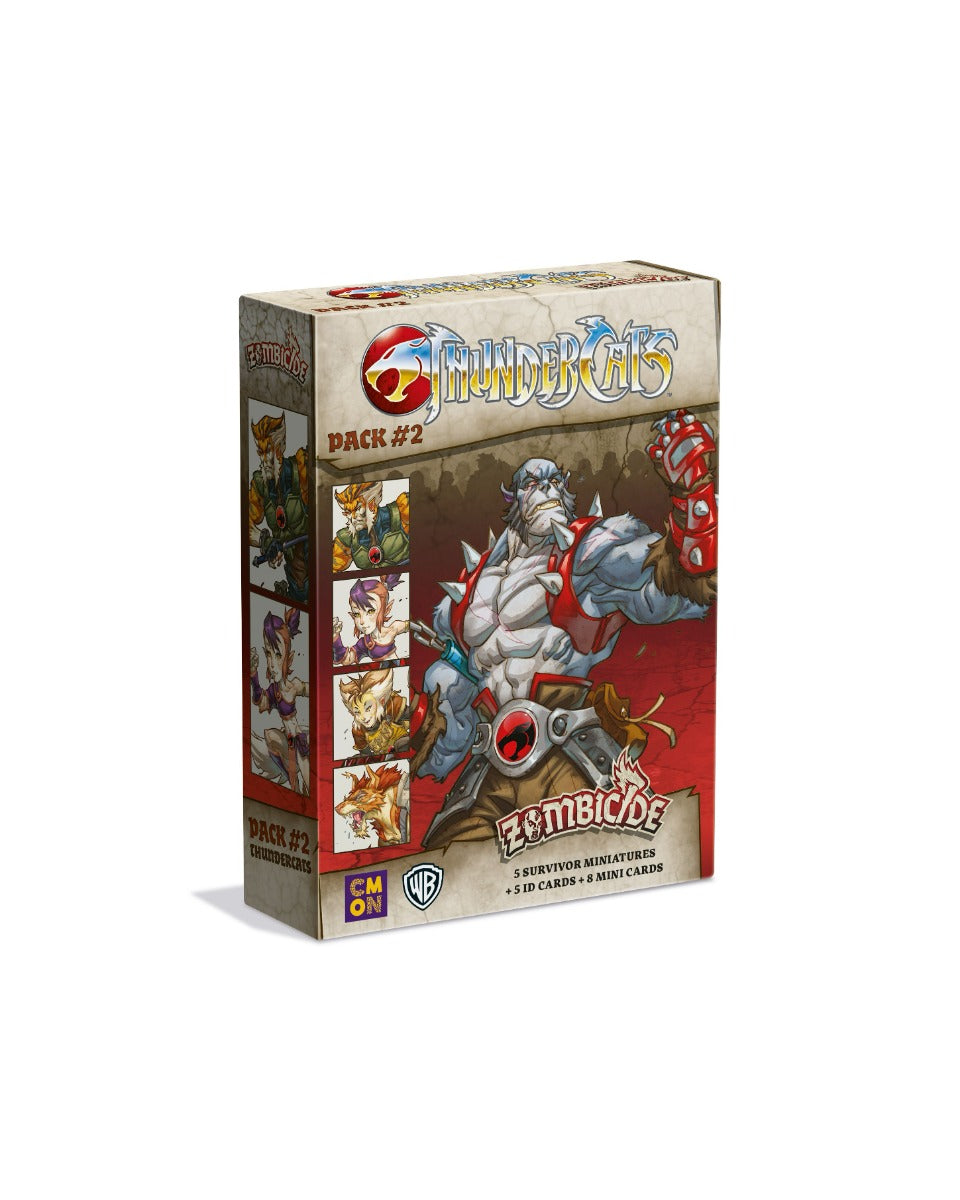 Zombicide Thundercats Pack #2 box featuring a large illustration of Panthro