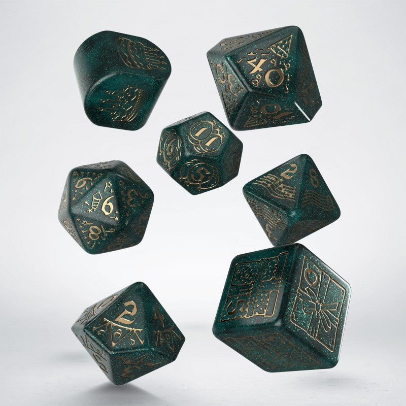 Image showing different dice shapes of Q Workshop’s Happy Birthday D7 Dice Set Balloons