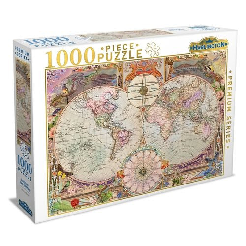 Harlington - Antique World Map 1000 Piece Jigsaw - Good Games