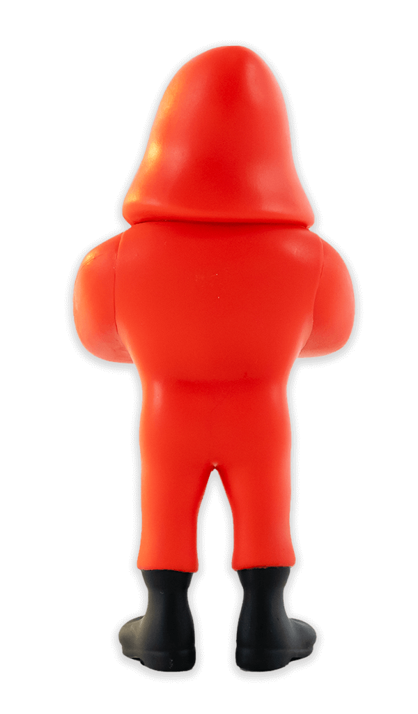 Helsinki Minix figure rear view holding weapon