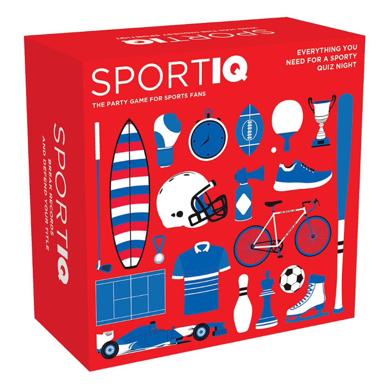 Packaging box mockup for "SportIQ" trivia game