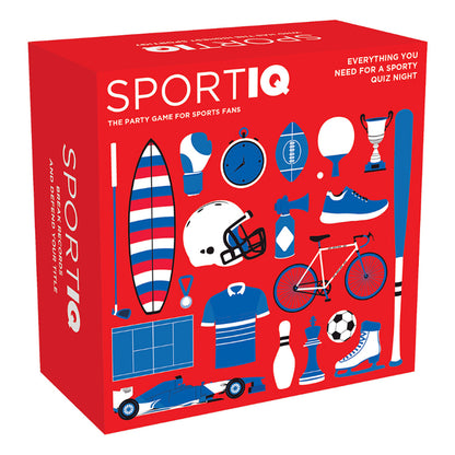 Packaging box mockup for "SportIQ" trivia game