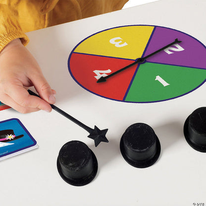 Peaceable Kingdom Hoppin' to the Show game with spinner, cards, black hats & wand