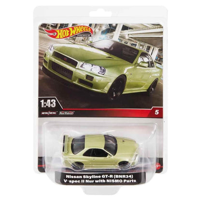 Hot Wheels Premium 1:43 Scale Nissan Skyline GT-R (BNR34) V-Spec II Nur with NISMO Parts Die Cast Car - Good Games