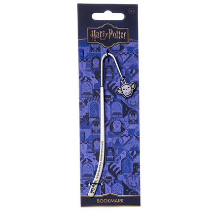 Harry Potter chibi Hedwig owl bookmark with cute cartoon design, white and brown owl perched on a branch, detailed feathers