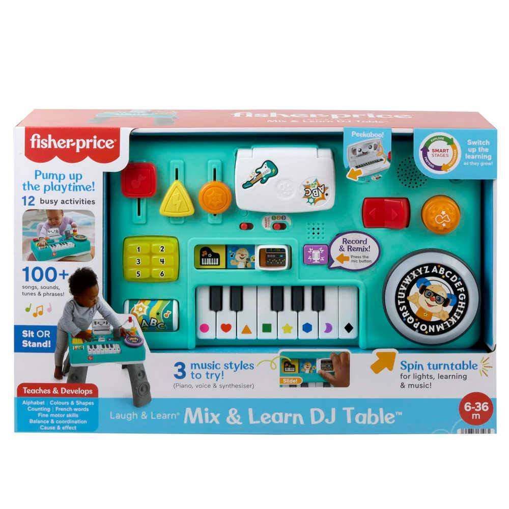 Fisher-Price Laugh & Learn Mix & Learn DJ Table -  a colorful toddler toy with a keyboard -  turntable -  and activity buttons