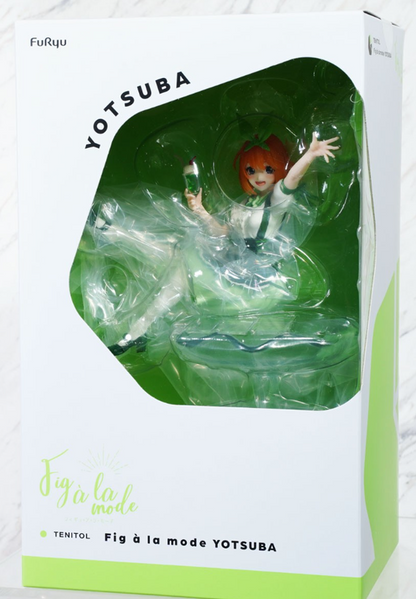Tenitol Fig a la mode yotsuba anime figure in green dress holding a drink in box