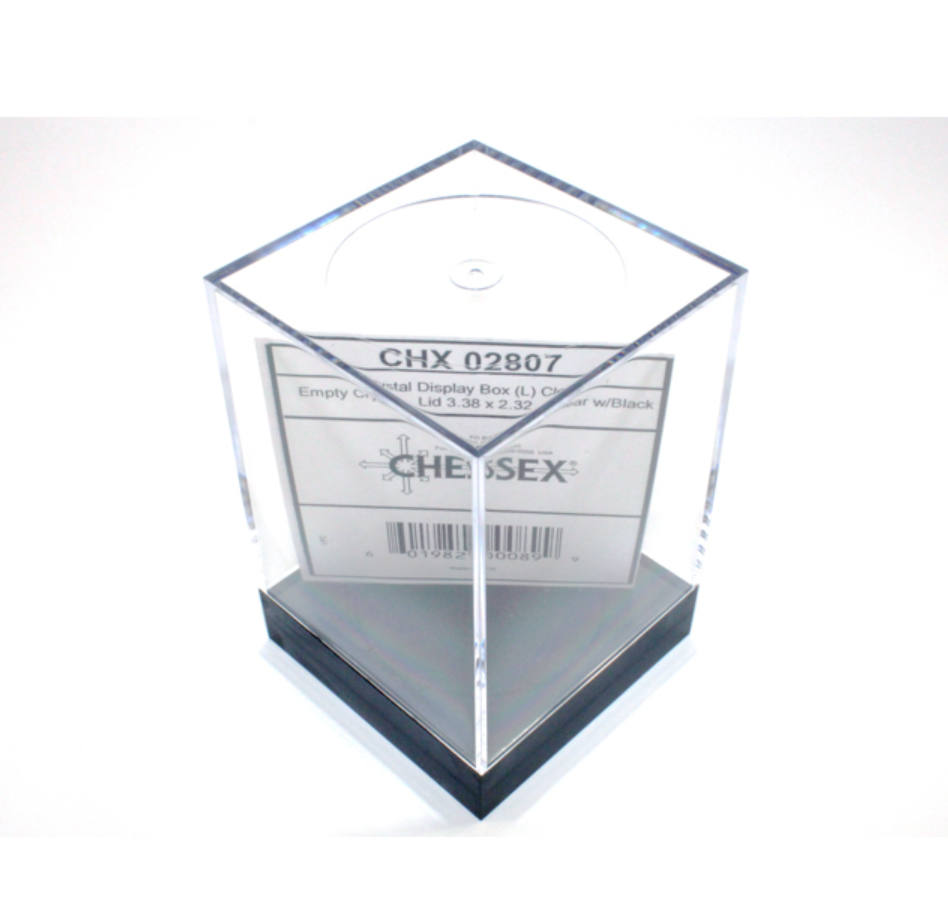 Chessex - Empty Crystal Display Box Large - Clear with Black Lid - Good Games