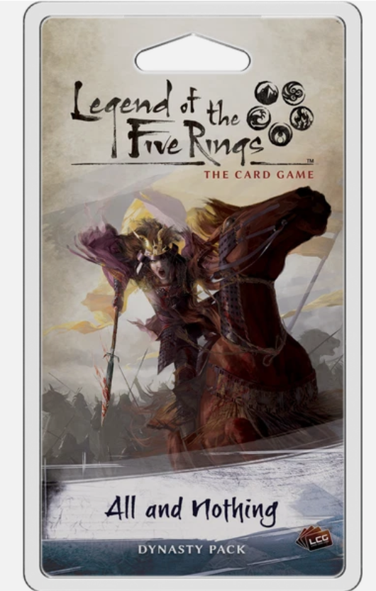 Legend of the Five Rings &#39;All and Nothing&#39; pack: Armored samurai warrior on horseback charges with a bloody spear