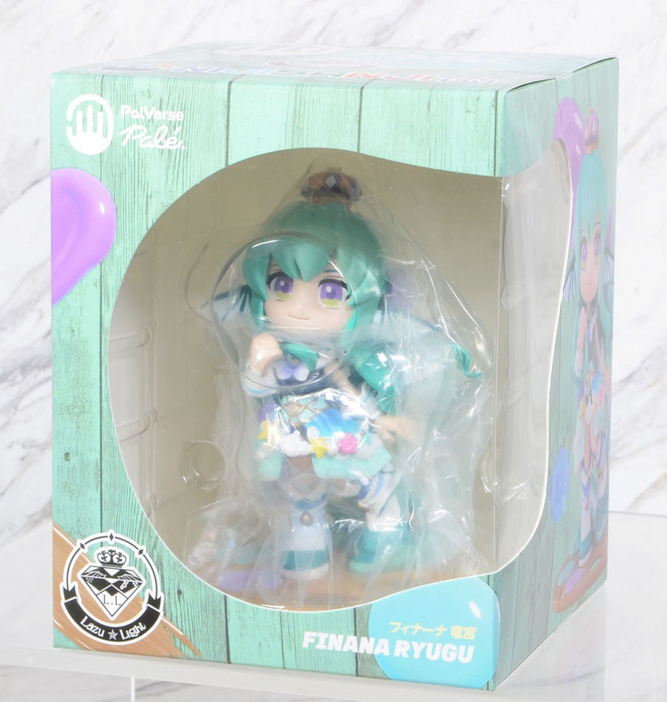 Finana Ryugu PalVerse Pale figure in display box featuring blue and green design