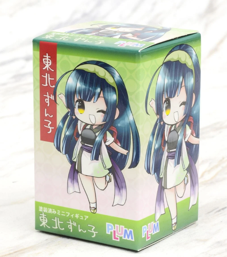 Tohoku Zunko chibi anime character collectible figure in a green and white box