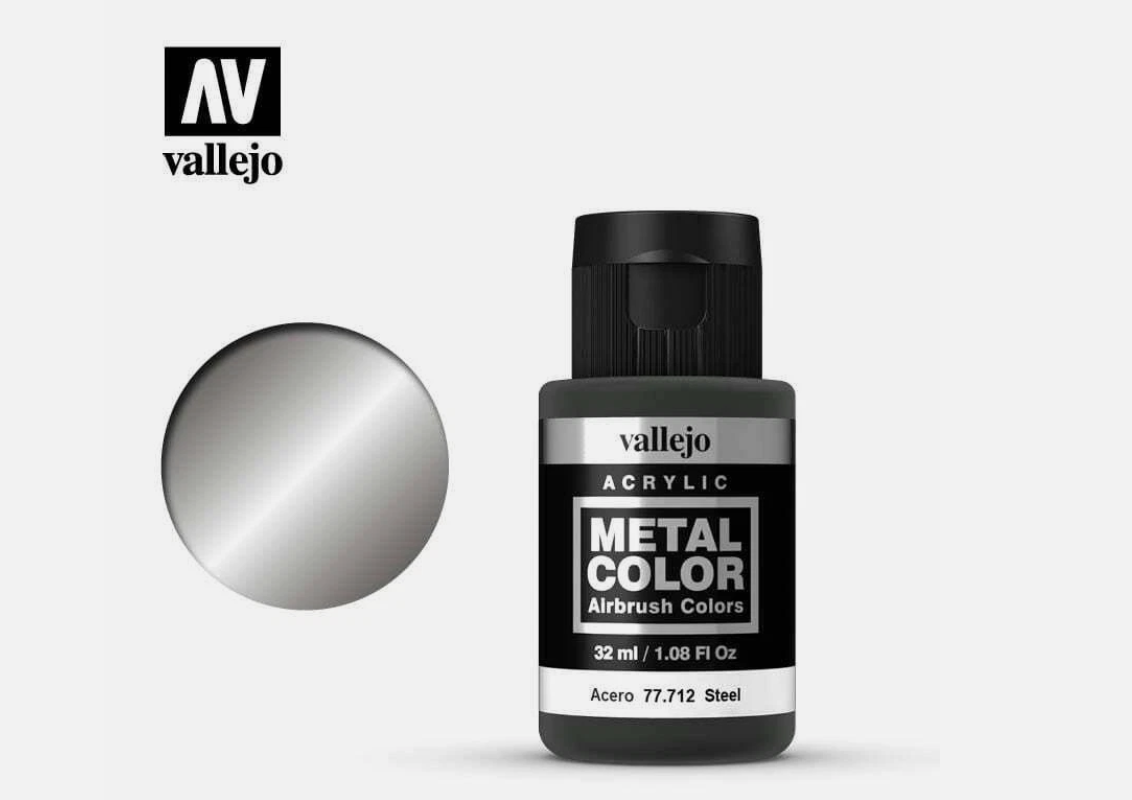 Vallejo Acrylic Metal Colour 32ml - Steel - Good Games