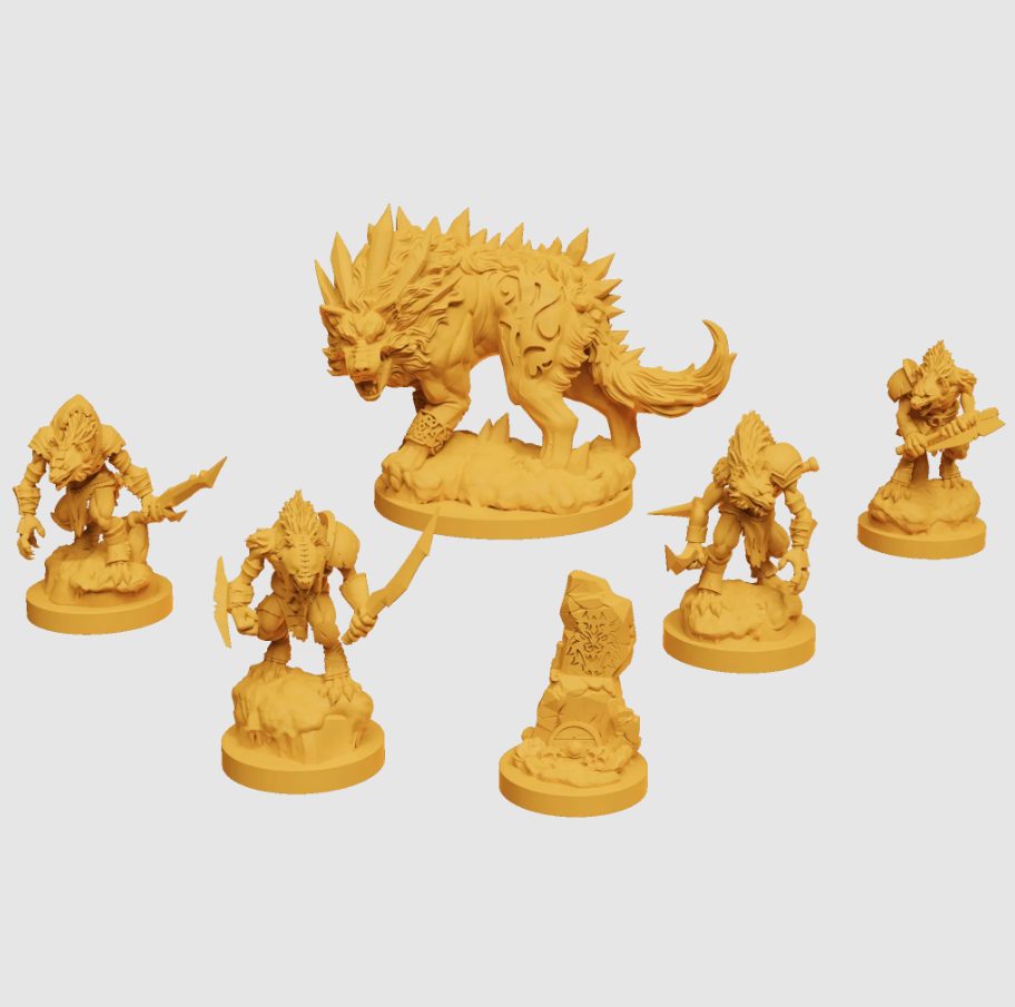 Steamforged Games Godtear Fenra Wolf of The End Times & Chainless Curs Miniatures - Good Games