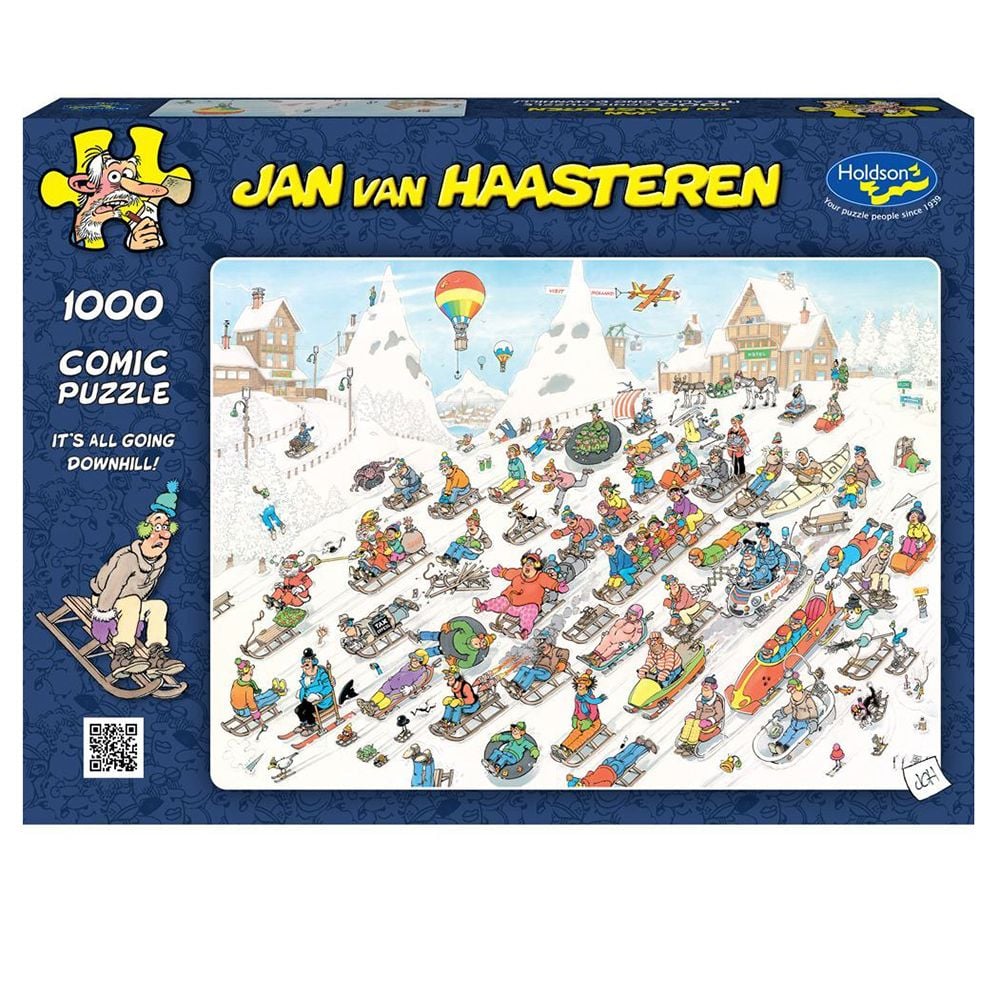 Jan Van Haasteren - All Going Downhill 2000 Piece Jigsaw - Good Games