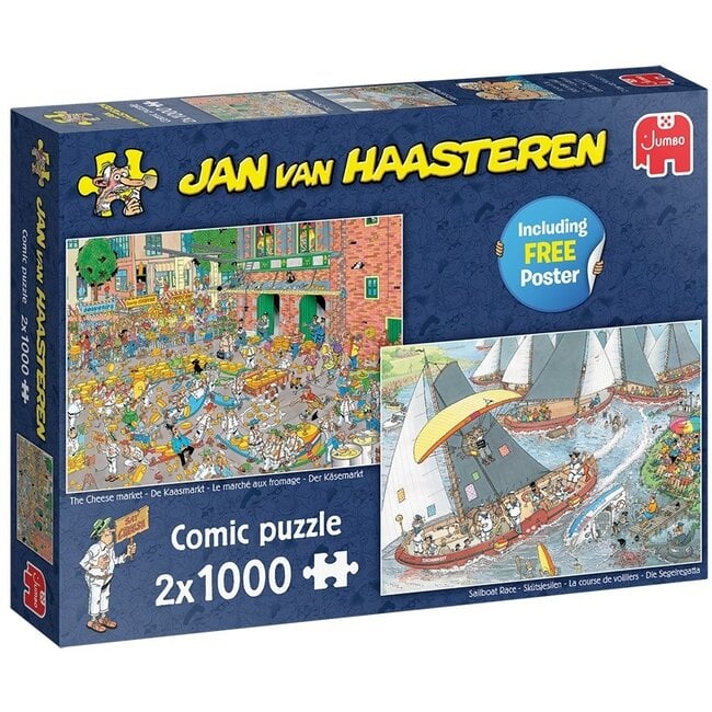 Jan Van Haasteren - Cheese Market 2x1000 Piece Jigsaw - Good Games