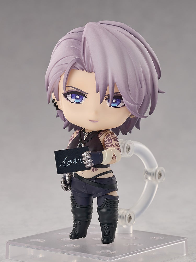 Path to Nowhere Nendoroid Zoya collectible figure with tattoos and black shorts holding a Love sign
