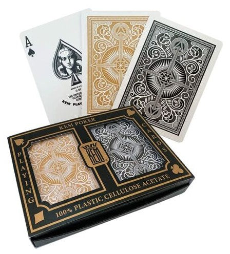 Kem Arrow Black/Gold Wide Jumbo Playing Cards - Good Games