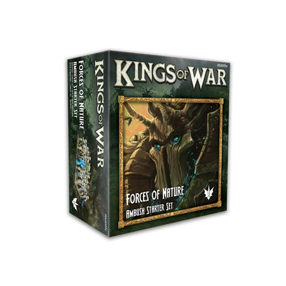 Kings of War: Forces of Nature Ambush Starter Set box, featuring a large treant with glowing blue eyes