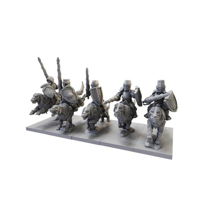 Assembled and painted miniatures from the Halfling Stalwarts Battlegroup set
