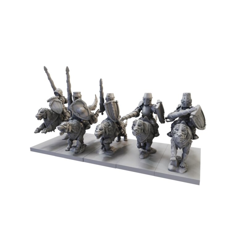 Assembled and painted miniatures from the Halfling Stalwarts Battlegroup set