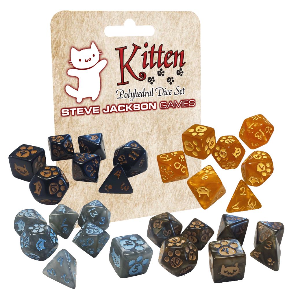 Kitten Polyhedral Dice Set Orange (Preorder) - Good Games