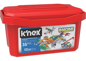 knex - Click & Construct Tub 522 Pieces 35 Builds