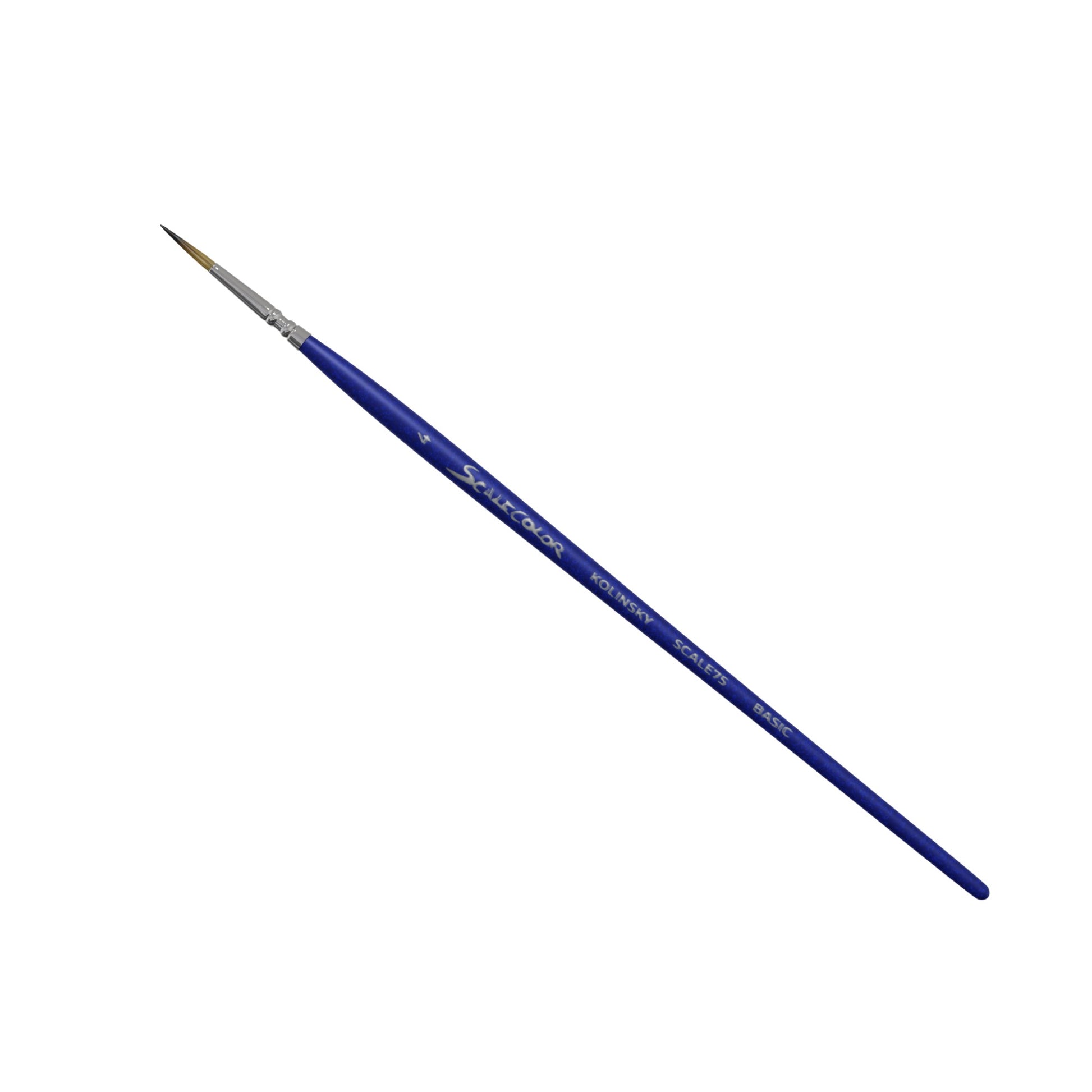Blue ScaleColour Kolinsky detail paint brush with a fine tip.