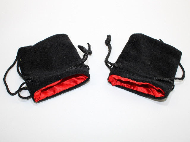 Small Black Velvet Bag w/ Red Satin Lining - Good Games
