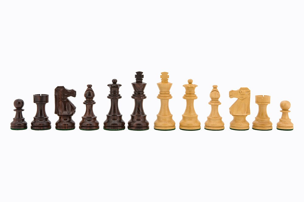 Dal Rossi 95mm Boxwood/Sheesham Double Weighted Chess Pieces - Pieces Only - Good Games