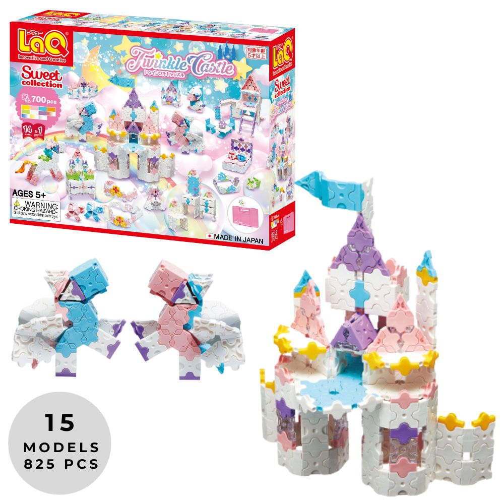 LaQ - Sweet Collection Twinkle Castle - 14 Models, 700 Pieces - Good Games