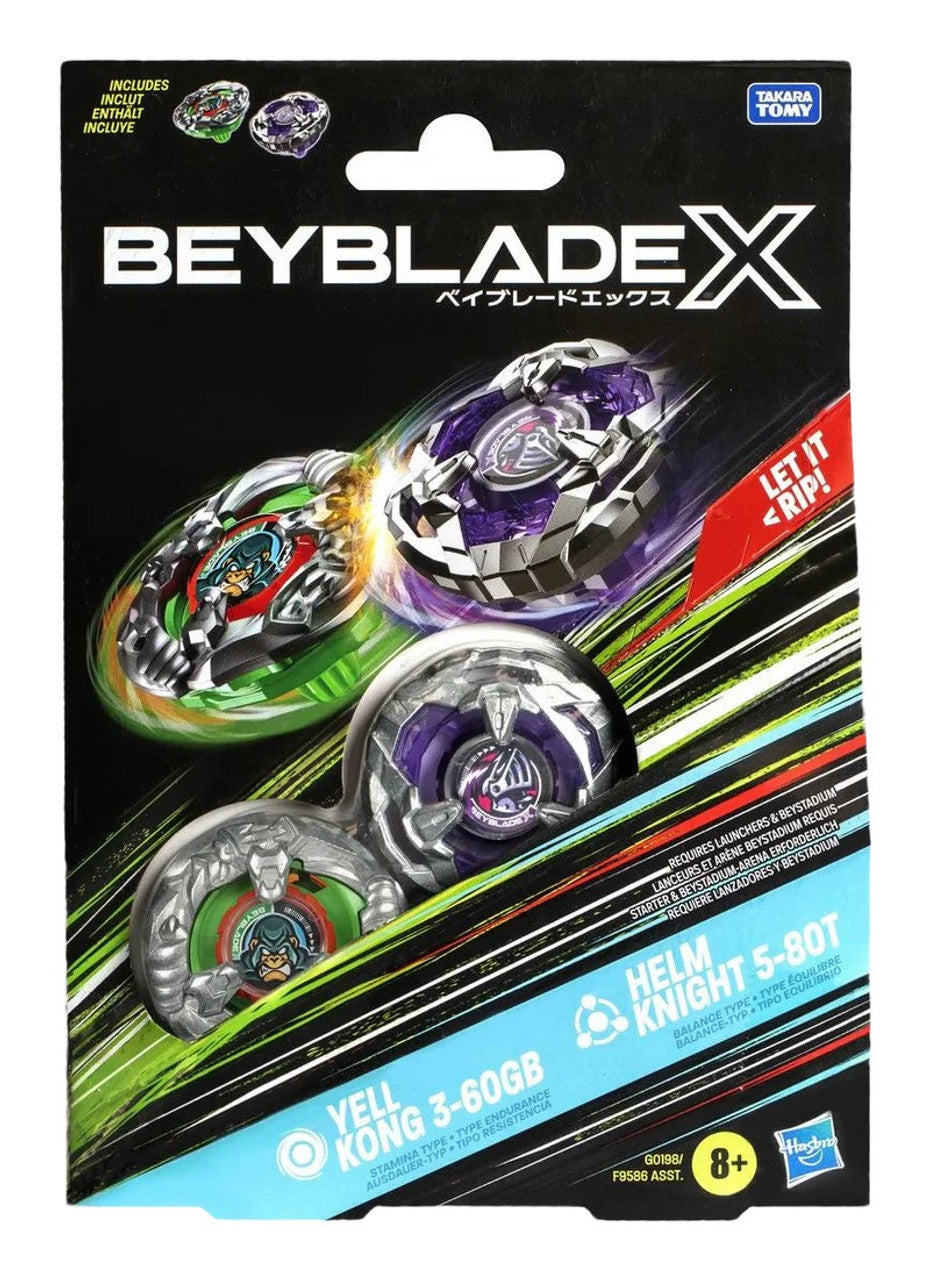 Beyblade - X - Dual Pack - Assortment - Yell Kong 3-60GB - Helm Knight 5-80T - Good Games