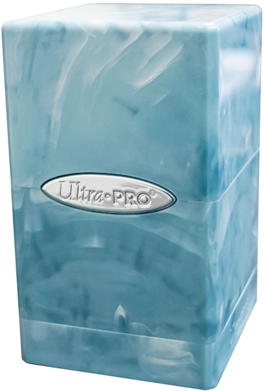 Ultra Pro - Marble Satin Tower Deck Box Light Blue / White - Good Games