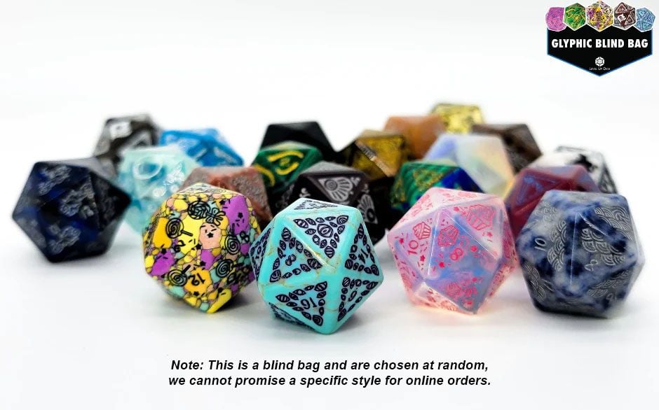 Level Up Dice - Glyphic Blind Bag Series 3.5 D20 - Good Games