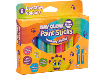 Little Brian Paint Sticks - Day Glow 6 Pack