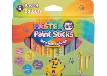 Little Brian Paint Sticks - Pastel 6 Pack