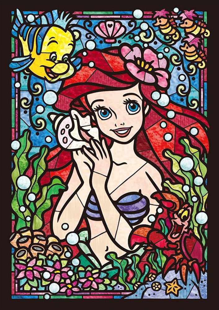 Tenyo Disney The Little Mermaid Ariel Stained Glass Puzzle 266 Piece Jigsaw - Good Games