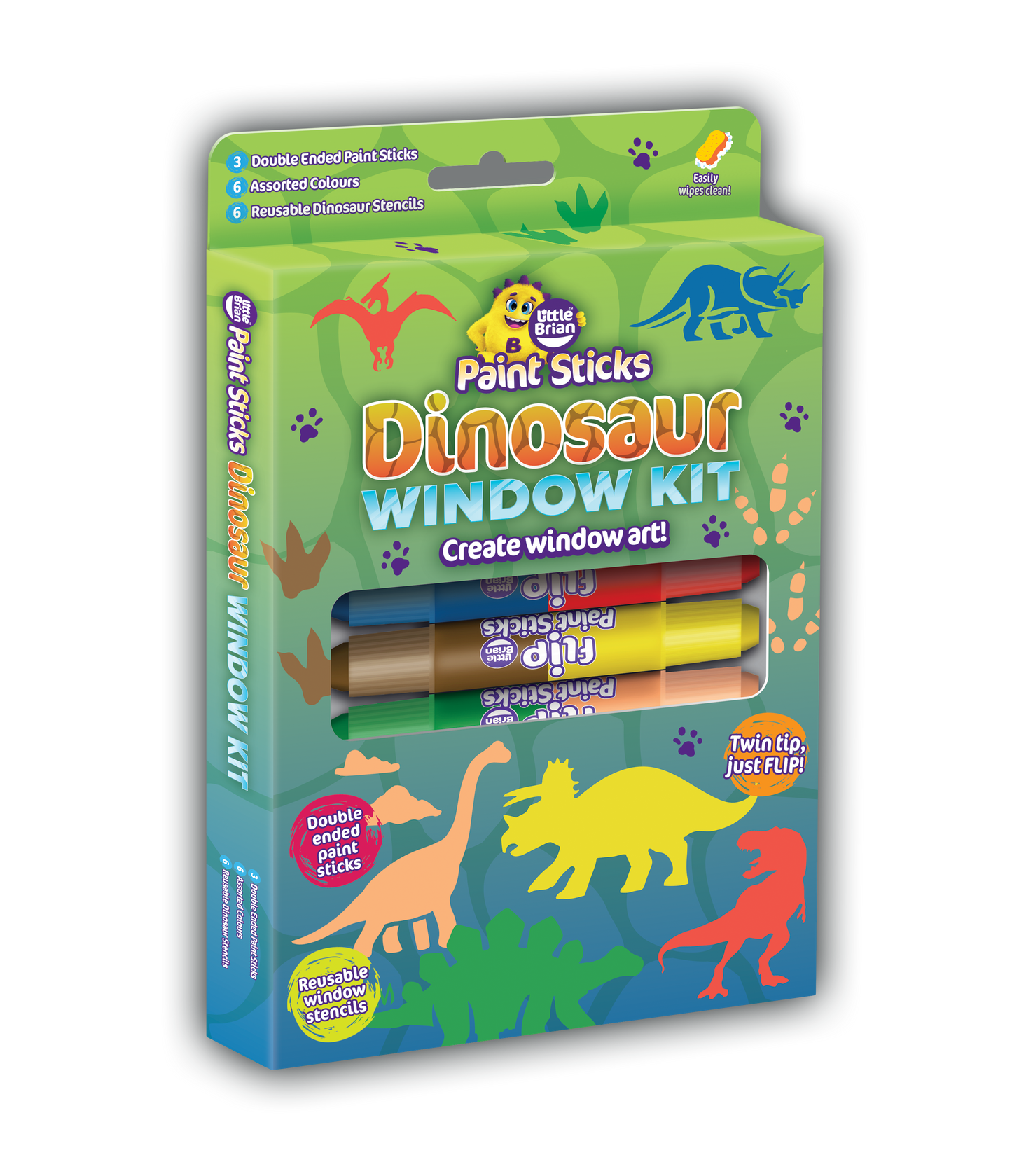 Little Brian Paint Sticks - Window Kit - Dinosaur