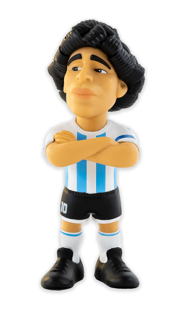Side view of Minix Maradona figure with team jersey detail
