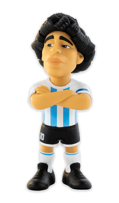 Side view of Minix Maradona figure with team jersey detail