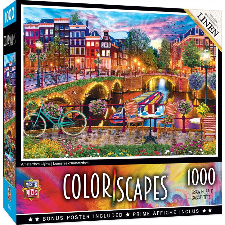 MasterPieces - Colorscapes Amsterdam Lights 1000 Piece Jigsaw - Good Games