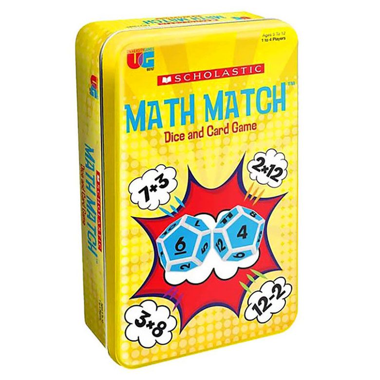 Scholastic - Math Match Dice and Card Game Tin - Good Games