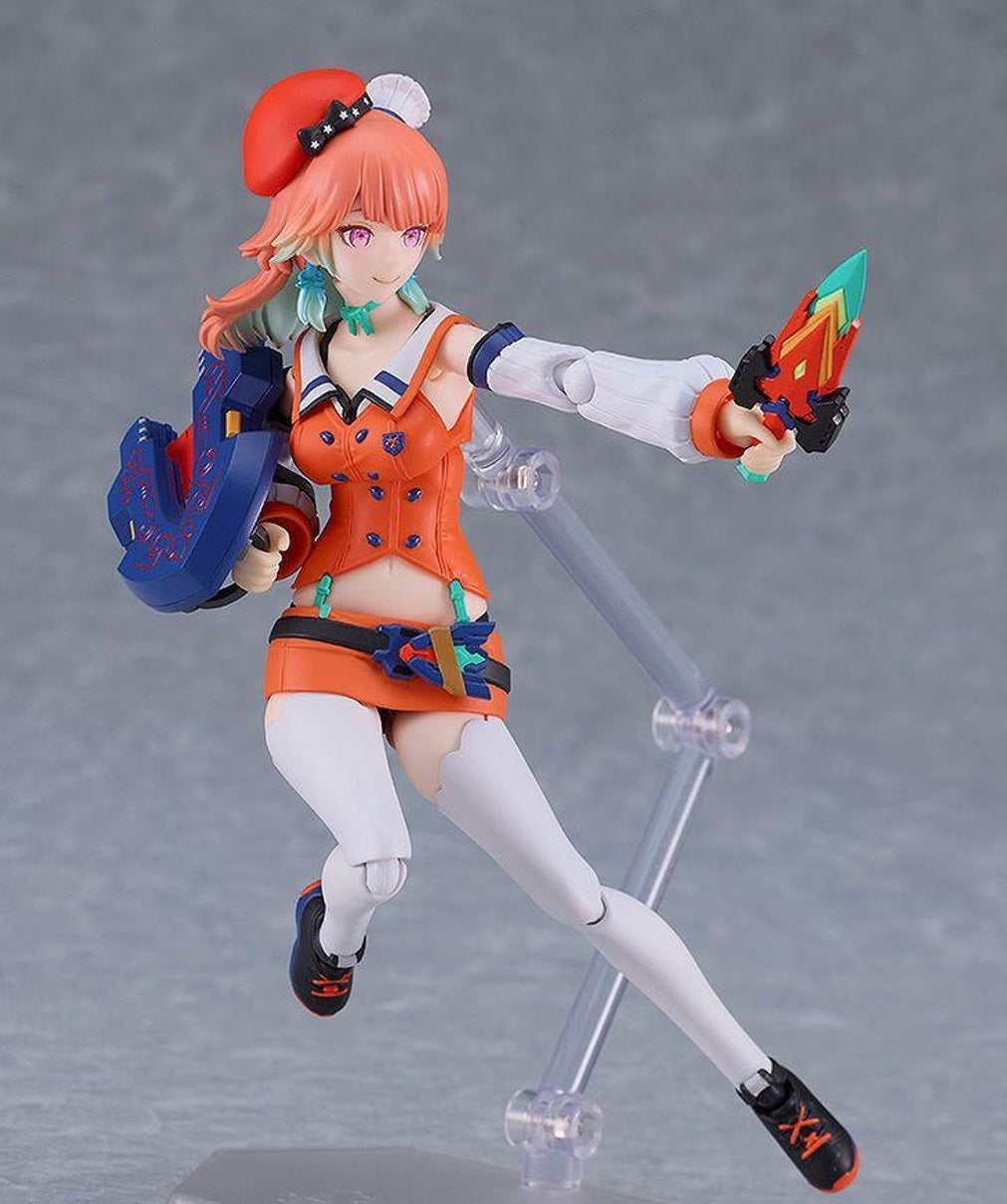 Takanashi Kiara figma in a relaxed pose with wings spread and accessories displayed