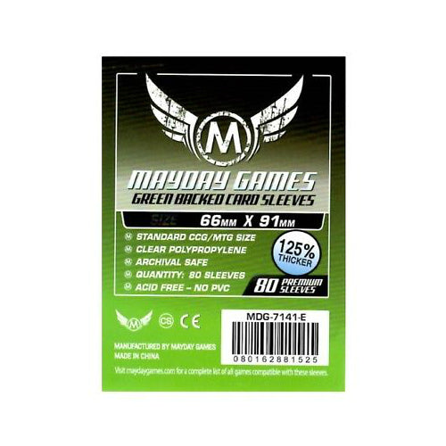 Mayday Card Game Sleeves Green Backed 66x91mm - Good Games