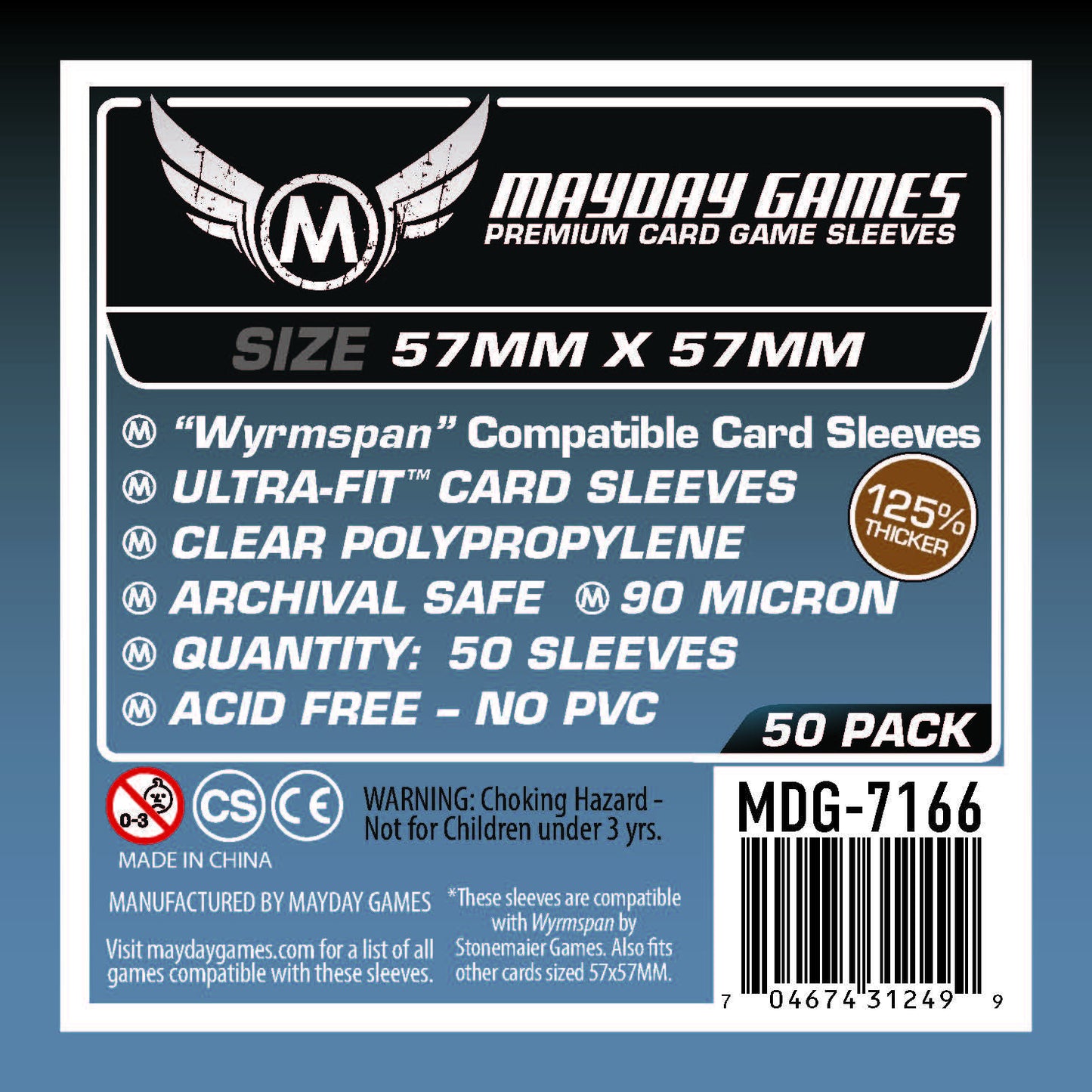 Mayday 57mm x 57mm Wyrmspan Compatible Card Sleeves (50 pack)