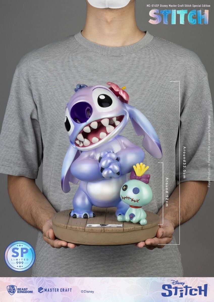 Rear angle of Stitch and Scrump figure with detailed base